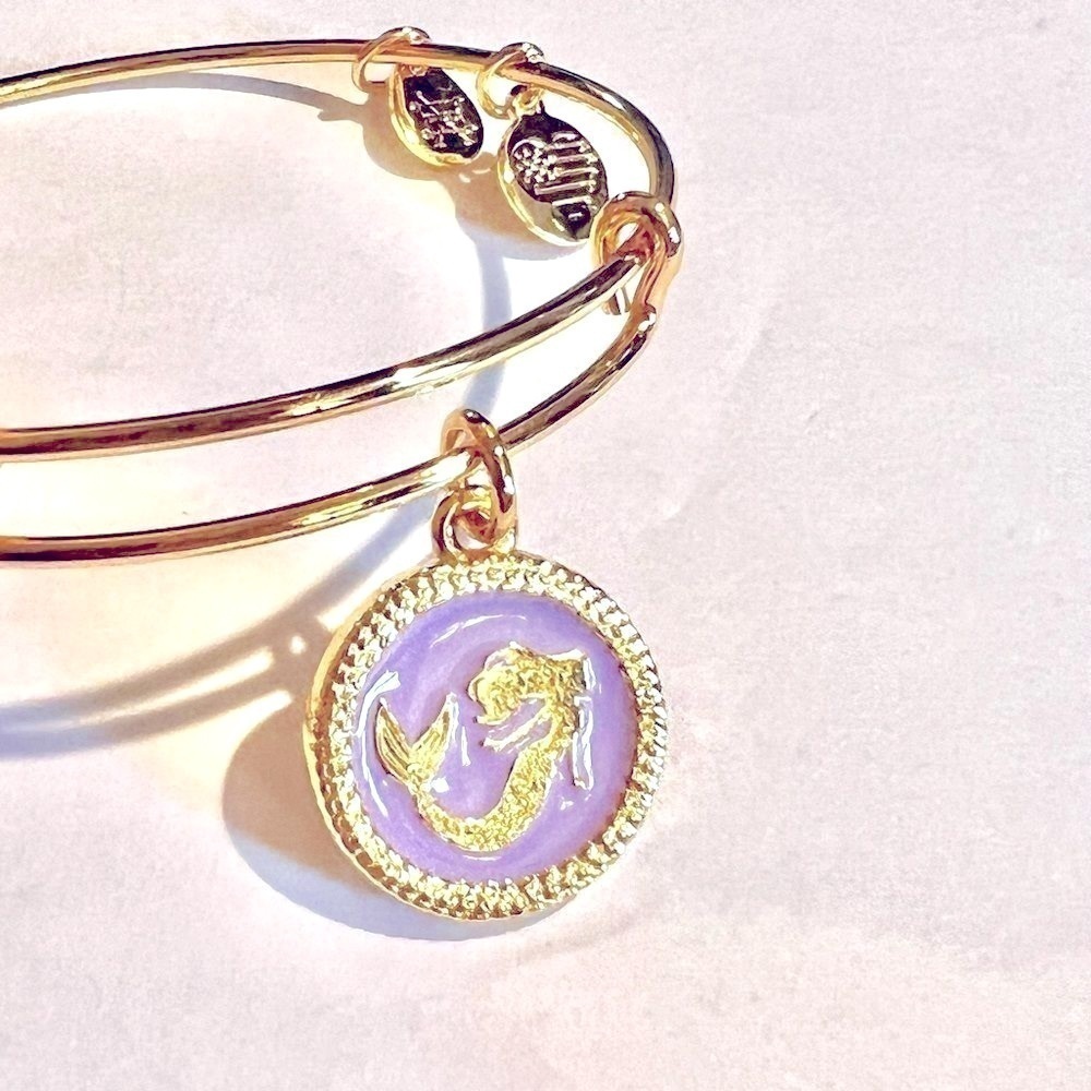 Alex and Ani Mermaid Expandable Bracelet. Gold Finish
